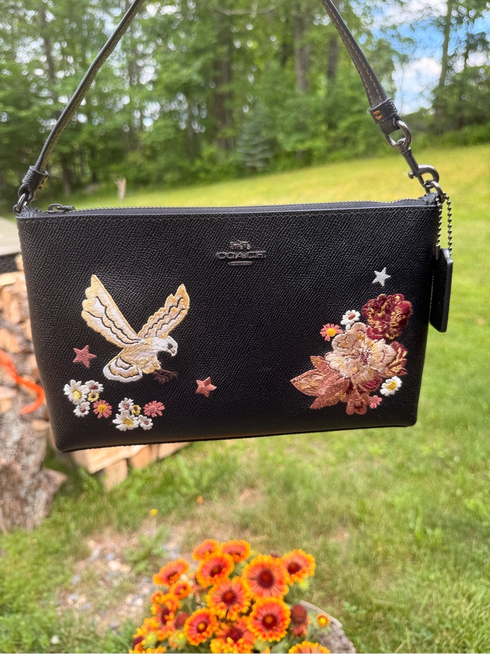 Coach Tattoo embroidered Wristlet 25